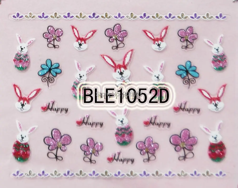 

2PCS BLE1052D Nail Art Cute Cartoon Easter Sticker Nail Art Sticker