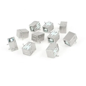 

2015 Hot 10 pcs PCB Mount 90 Degree 4 Pin USB 2.0 Type B Female Jack Socket