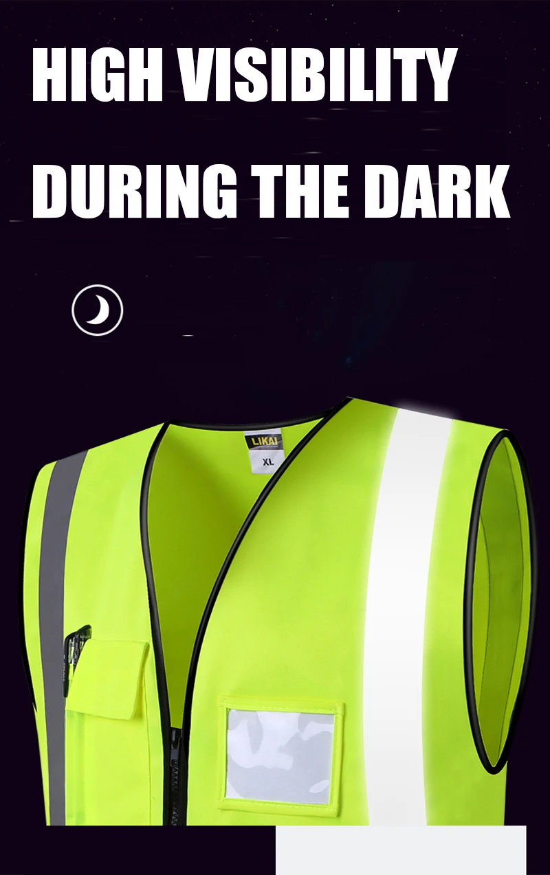 Spardwear новый стиль высокая видимость безопасности светоотражающий жилет мужские с карманами трафаретная печать логотипа Бесплатная