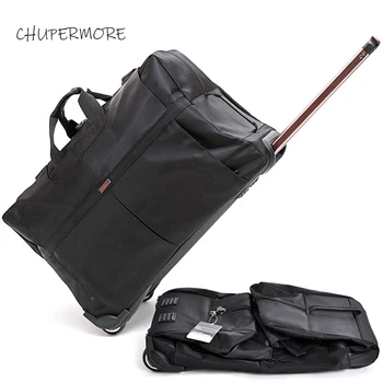 

High capacity Men Business Travel Bags Multifunction Waterproof Rolling Luggage fold Suitcase Wheels