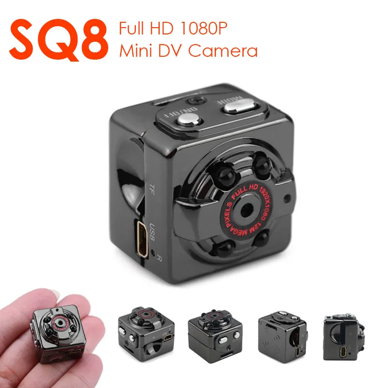 SQ8 Mini DV секретная камера Espia HD 1080P носимое видео голосовое управление датчик