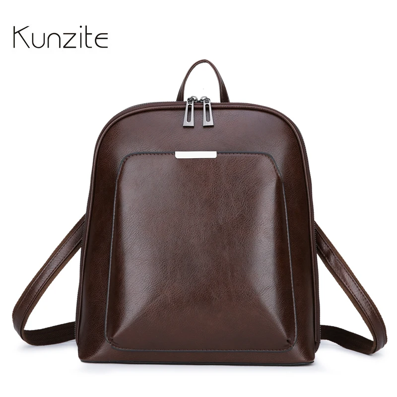 

Kunzite Vintage Women Backpack High Quality Youth Leather Backpacks For Teenage Girls Female School Shoulder Bag Bagpack mochila