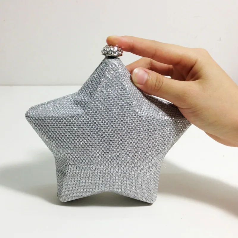 

MINI SIZE Fashion Persoanlity Five Stars Shape Shinning Pu Messenger Bag Laides Evening Bag Coins Purse Five Colors