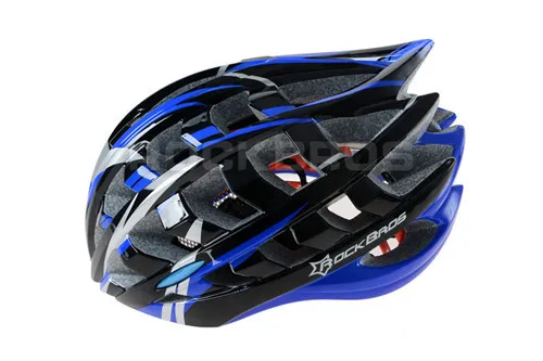 ROCKBROS, высокое качество, велосипедный EPS шлем, безопасный велосипедный шлем, велосипедный шлем, защита головы, на заказ, шлемы для горного велосипеда, аксессуары, 3 цвета - Цвет: Blue slive black