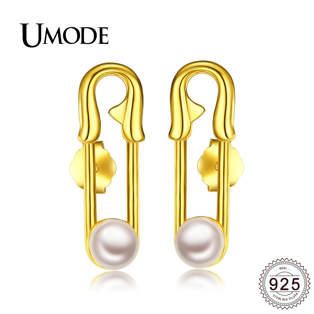 

UMODE Fashion Cute Stud Earring for Women 925 Sterling Silver Jewelry Natural Pearl Bijoux Femme Brincos Para As Mulher ULE0277