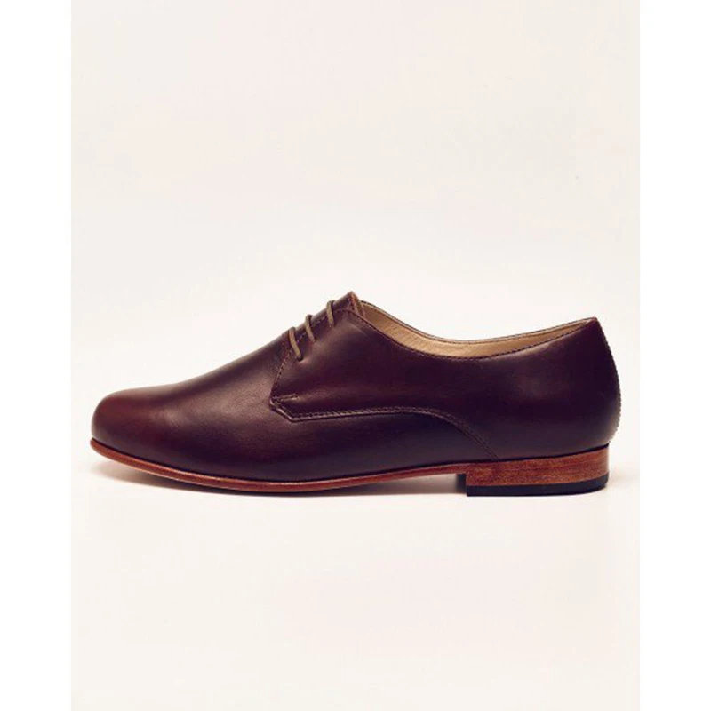 Maroon frauen Oxfords Lace up Wohnungen Vintage Kleid Schuhe Patent Leder Spitz Casual Braun FSJ Größe 16