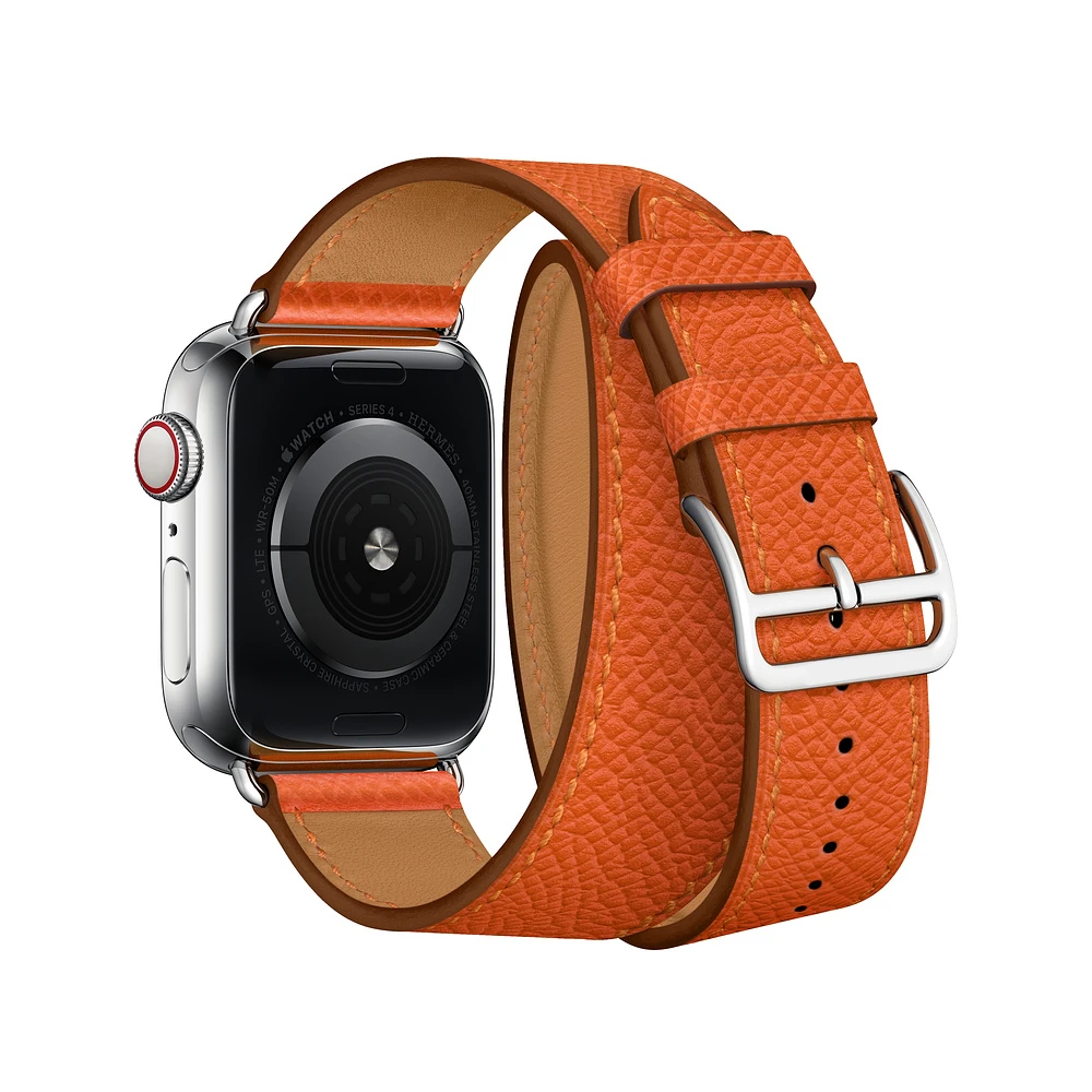 Ремешок из натуральной кожи для apple watch 4 band 44 мм 40 браслет iwatch 42 correa 38 двойной