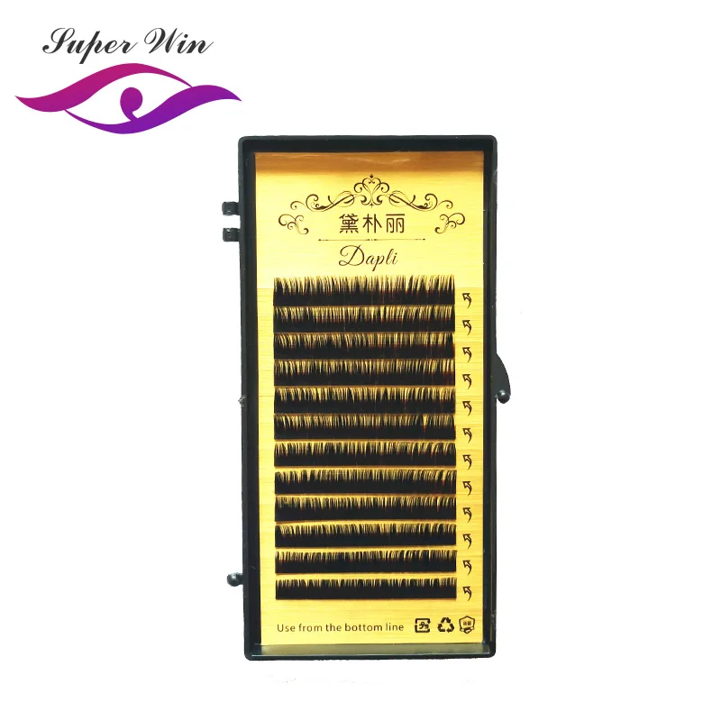 

SuperWin pcs/lot individual lashes brown color eyelash extension 0.10mm B/C/D