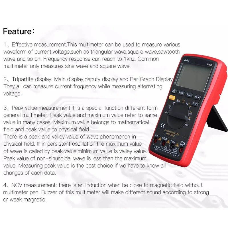 Display Multímetro Capacitor, Medição de Temperatura para Reparação Telefônica, K-9033