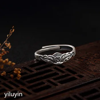 

KJJEAXCMY boutique jewelryar S925 Sterling Silver Antique matte, old personality, a happy gift in front of the orchid girl openi