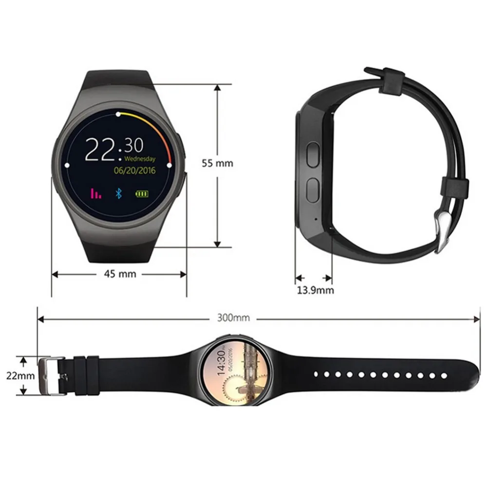Smart Uhr Männer KW18 Bluetooth Smart Uhren Herz Rate Schrittzähler SIM Smartwatch Antwort Anruf TF Telefon Uhr für Android IOS