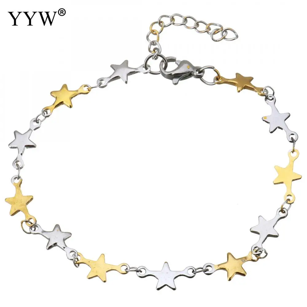 10strands Star Bracelet Jewelry Women Stainless Steel Gold Original