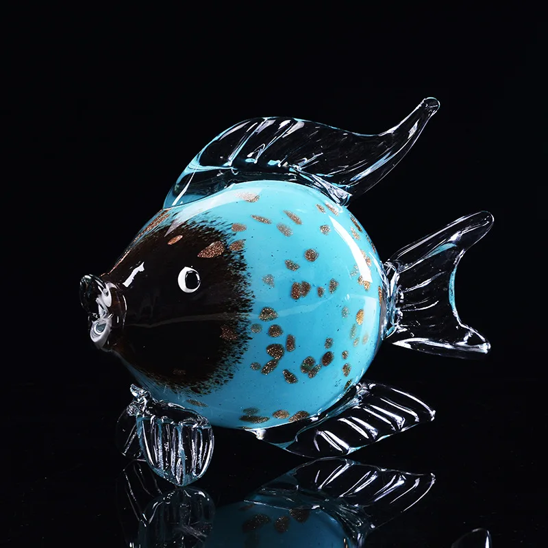 

Handmade colored Fish Glass Animal Ornament Glass Figurines Mediterranean Art Favor Craft Gift Glass Figurine Home Decoration