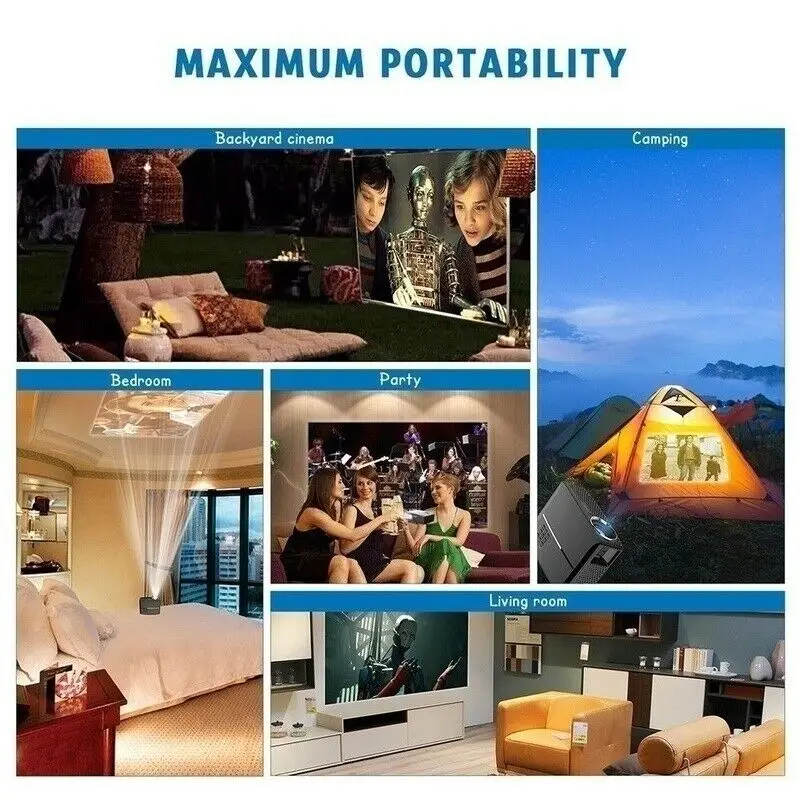 

1080P 3D 4K HD LED Projector Home Theater Cinema for Android/IOS WIF66