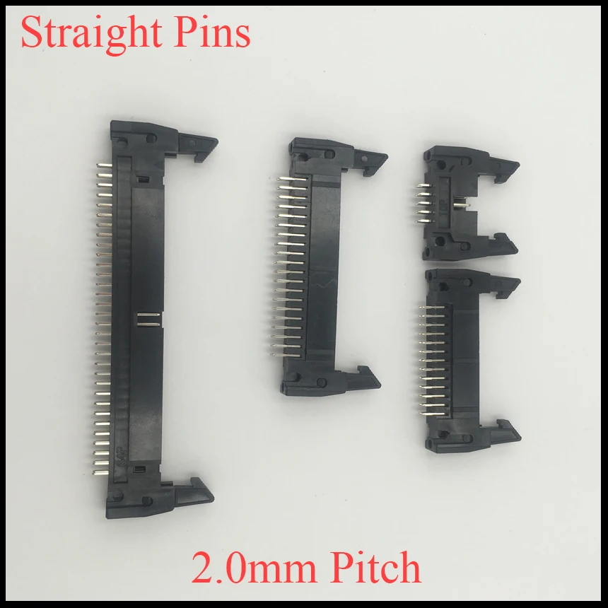 DC2 10P 14P 16P 20P 26 P 10 14 16 20 Pin 2 0 мм шаг 180 градусов прямой эжектор коннектор папа PCB IDC