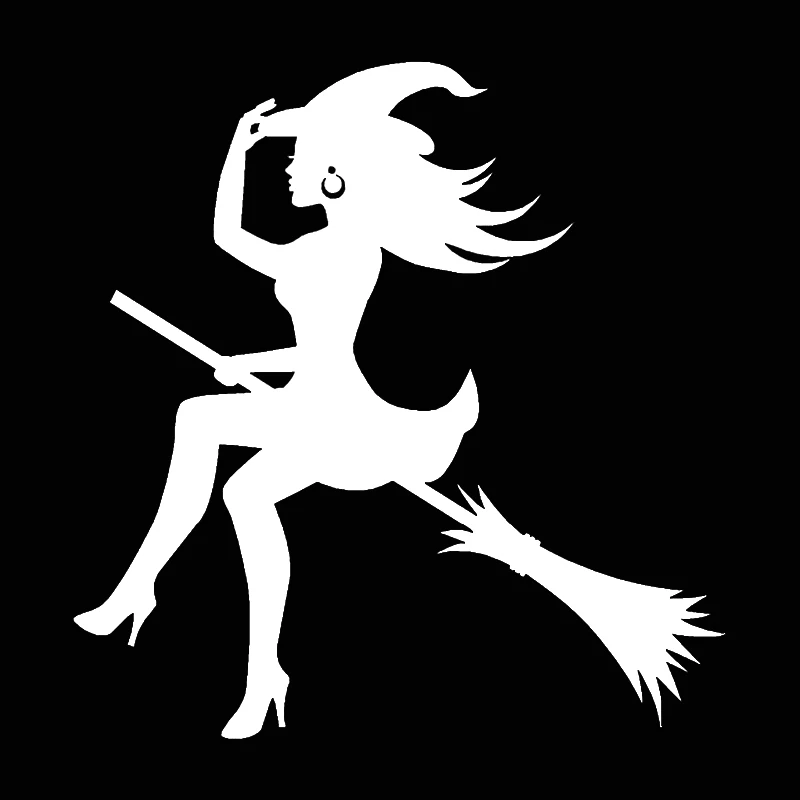 11.512CM Car Sticker Vinyl Sexy Witch On A Broomstick figure Decal Sticker On Car Funny 3D Stickers and Decals Car Styling (3)