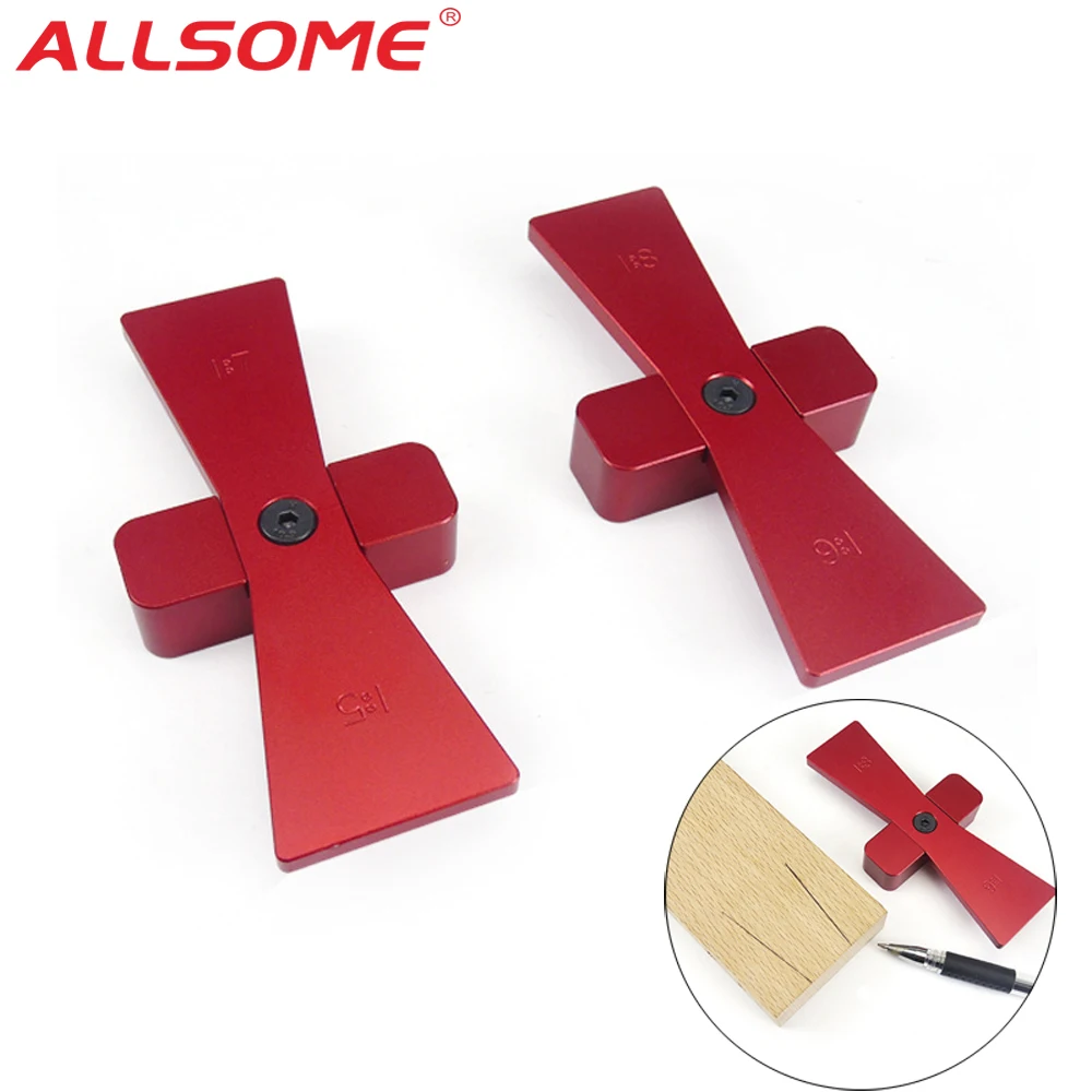 

ALLSOME 2PCS Dovetail Marker Scribe Line Planner for Woodworking Carpenter Templates Drawing Line Tool Gauges Measuring Tools