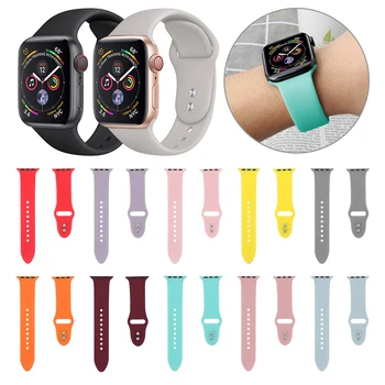 

Soft Silicone Sport Watch Band Strap for Apple Watch Series 4 3 2 1 38mm 40mm 42mm 44mm Outdoor Soft Strap Bracelet for i Watch