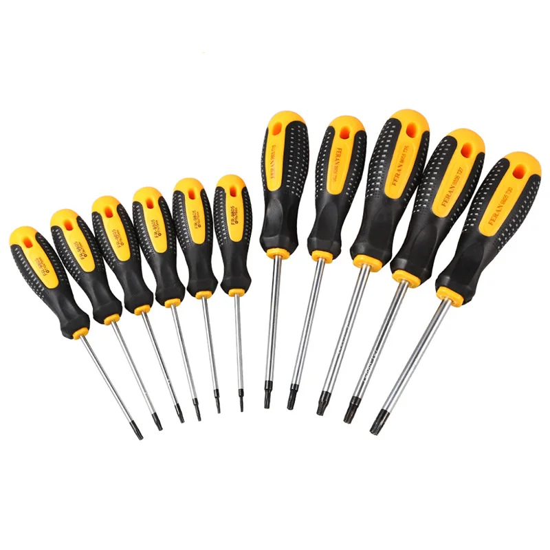 11Pcs Cr-V Torx Screwdriver Set with Hole Magnetic T5-T30 Screw Driver Set Kit for Telephone Repair Hand Tool Set - Image 6
