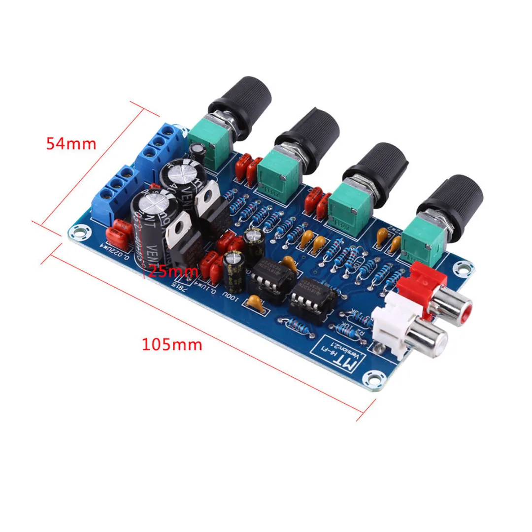 New NE5532 HIFI Preamp Preamplifier Board 2 Channel 4 Tune Types OP-AMP Volume Tone EQ Control Board Module