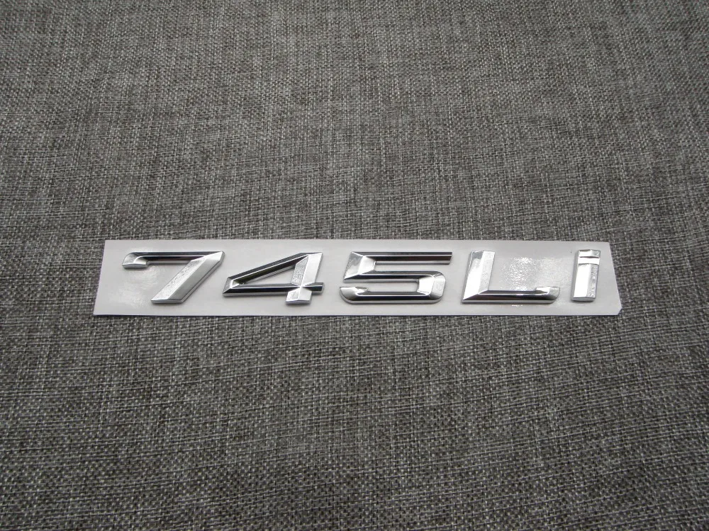 

Shiny Silver ABS Number Letters Word Car Trunk Badge Emblem Letter Decal Sticker for BMW 7 Series 745Li