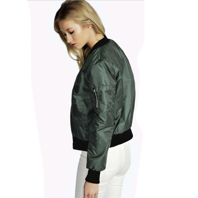 Bomber Jacket Women New Arrival Autumn Winter Ladies Casual Basic Long Sleeve Zipper Jacket Coat Outerwear (4)