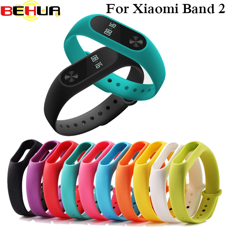 1 шт. ремешок на запястье для Xiaomi mi band 2 Силиконовый цветной браслет Mi Band Смарт