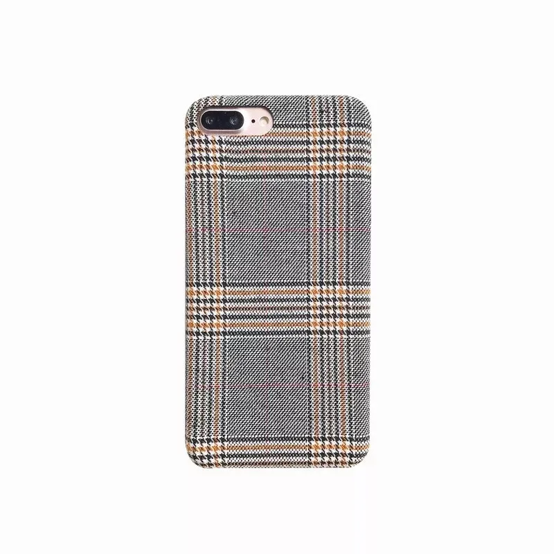 LUDI Warm Cloth Fabric Plush Phone Case for iPhone 7 Plus Simple Plaid Soft TPU Phone Case for iPhone 7 6 6s 8 plus X Back Cover10