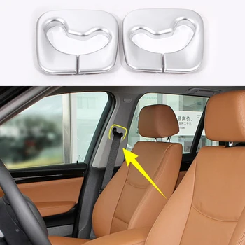 

2x Chrome Seat safty belt Pillar Decorator Frame Trim Cover For BMW X3 F25 11-17 & X4 F26 2015-2017