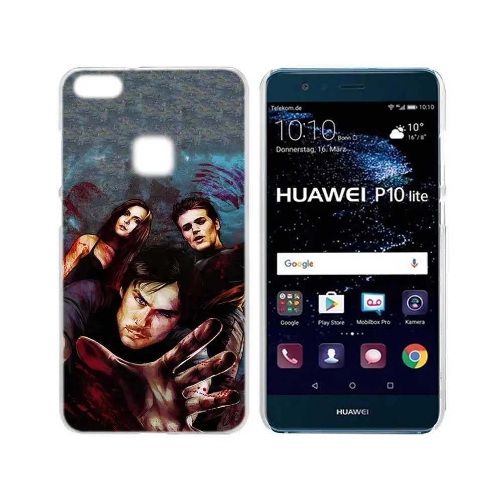 Прозрачный жесткий чехол для телефона SHELI The Vampire diaries для huawei P8 P9 P10 P20 Lite Plus Pro mate 10 Lite - Цвет: 005