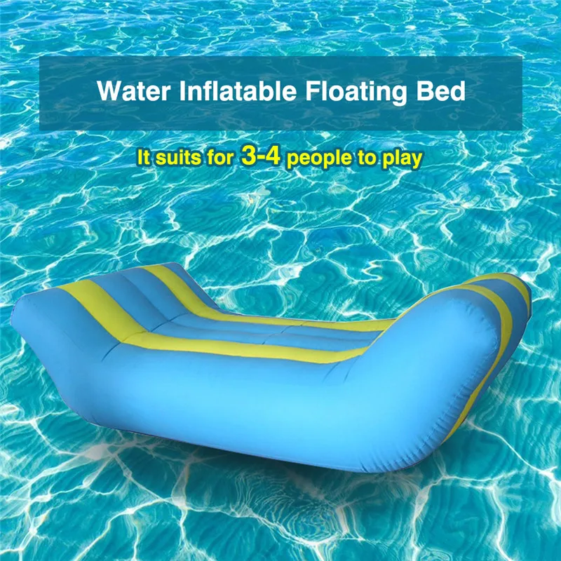 

Large Water Sports Inflatable Beach Water Swimming Pool Paddling Kids Family Inflatable Floating Bed Chair Cushion with Blower