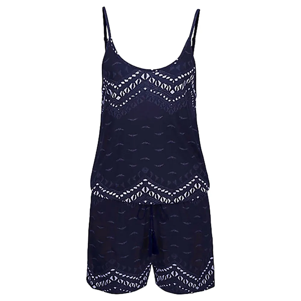 Summer Women Sleeveless Printed Beach Jumpsuit Ladies Bandage Beach Romper Trousers Playsuit Jumpsuit Summer Women Sleeveless Printed Beach Jumpsuit Ladies Bandage Beach Romper Trousers Playsuit Jumpsuit