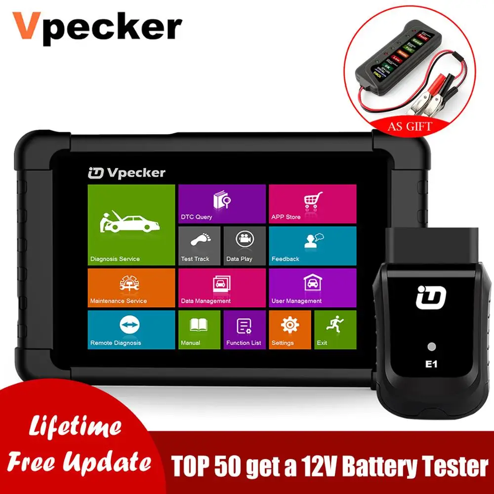 

Vpecker E1 OBD2 WIFI Auto Scanner Airbag ABS SAS EPB Oil Service Reset Scan OBD2 Professional Scanner PK X5 Car Diagnostic Tool