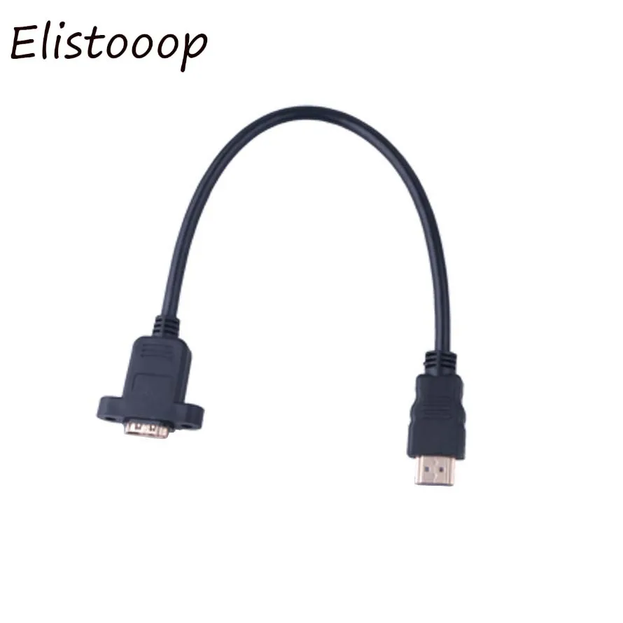 Elistooop 30 см позолоченный HDMI Удлинительный кабель штекер гнездо с винтовой панелью