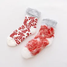 Стильные рождественские женские хлопковые носки, разноцветные красивые носки со снежинками, женские зимние носки, рождественские изысканные носки