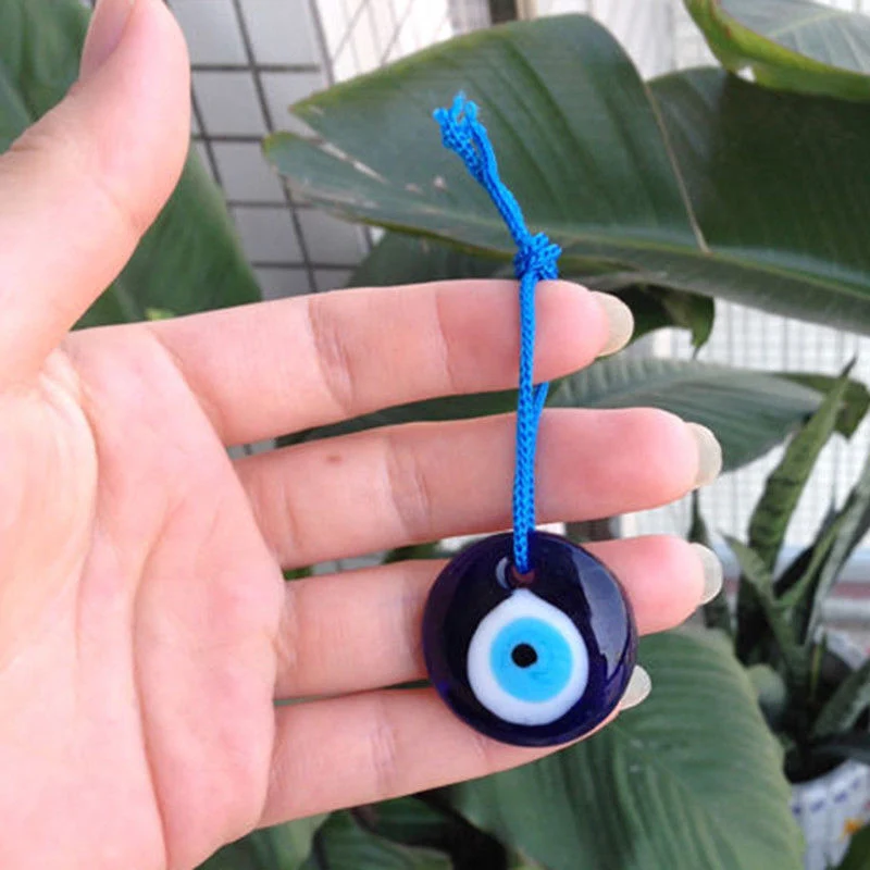 Lampwork Glass Turkish Evil Eye Charm Pendant Car Home Amulet Turkey Ornament KM88