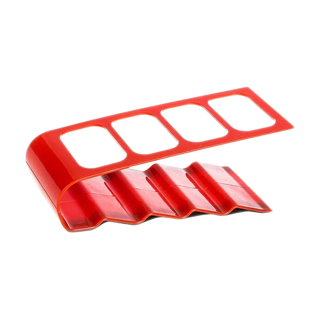 4 рамки держатель Подставка для хранения пластиковый ТВ DVD стерео пульт дистанционного управления держатель Подставка для Хранения Caddy Органайзер коробка для дома прозрачный - Цвет: Red