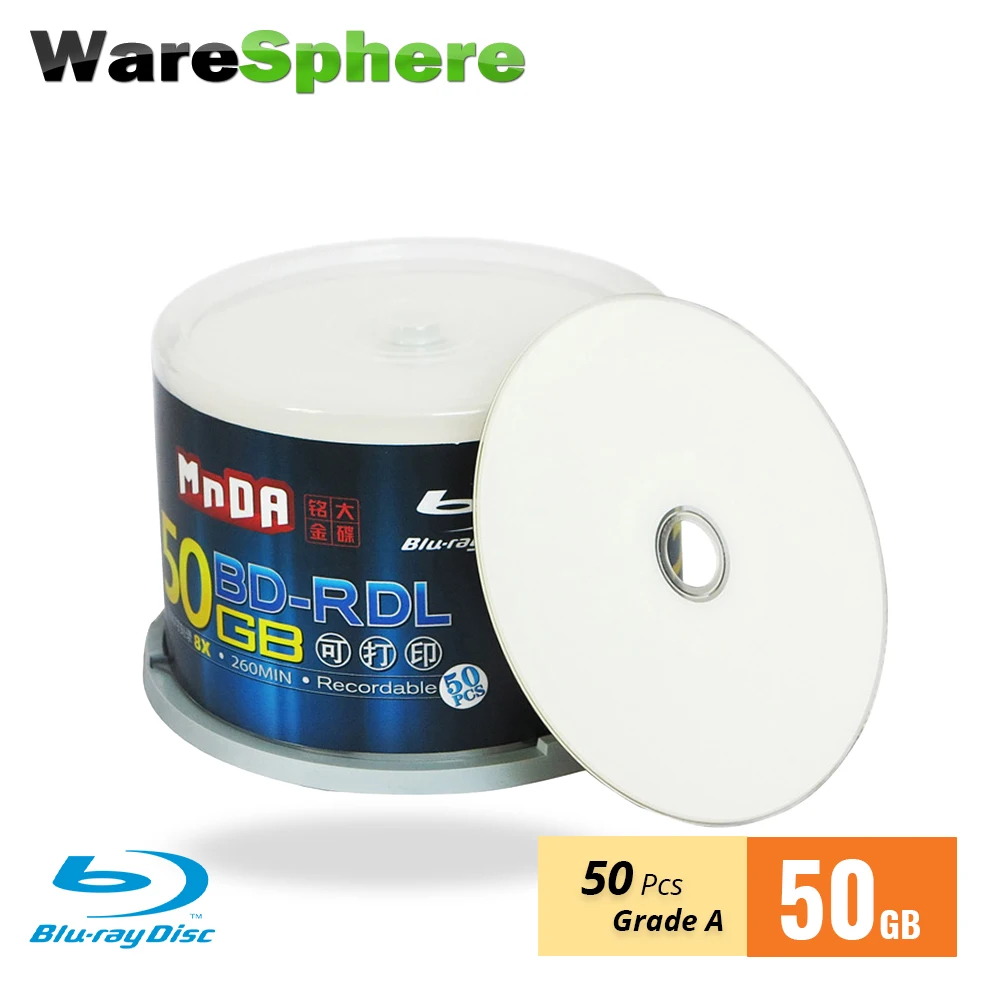 Free Shipping BD-R 50GB 6X Blu Ray Disc Blank Bluray Disc Inkjet Printable Blu-Ray Disc Grade A - 50 PCS Spindle Box Free Shipping BD-R 50GB 6X Blu Ray Disc Blank Bluray Disc Inkjet Printable Blu-Ray Disc Grade A - 50 PCS Spindle Box