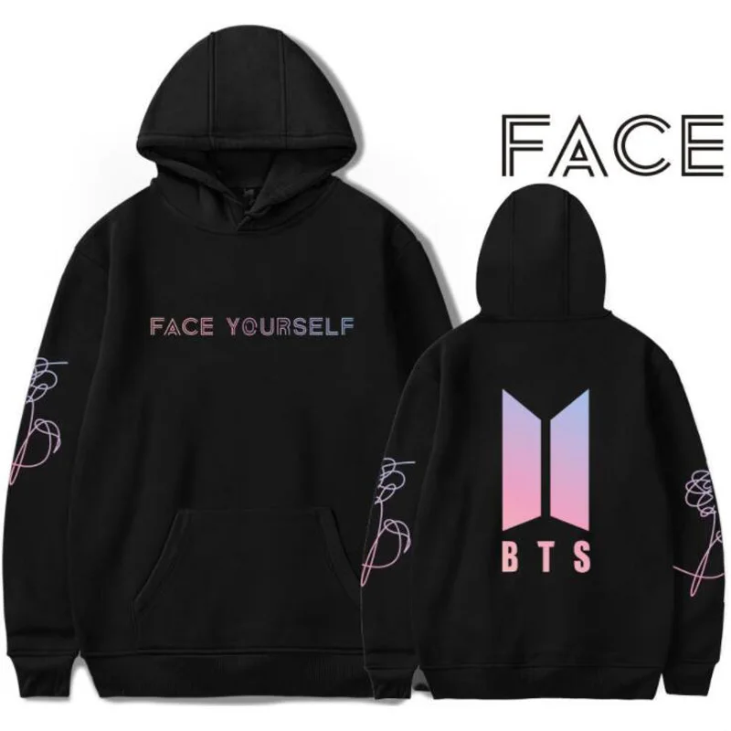 БЦ лица себя розовый балахон Jungkook jhope jin jimin v suga из флиса с длинными рукавами