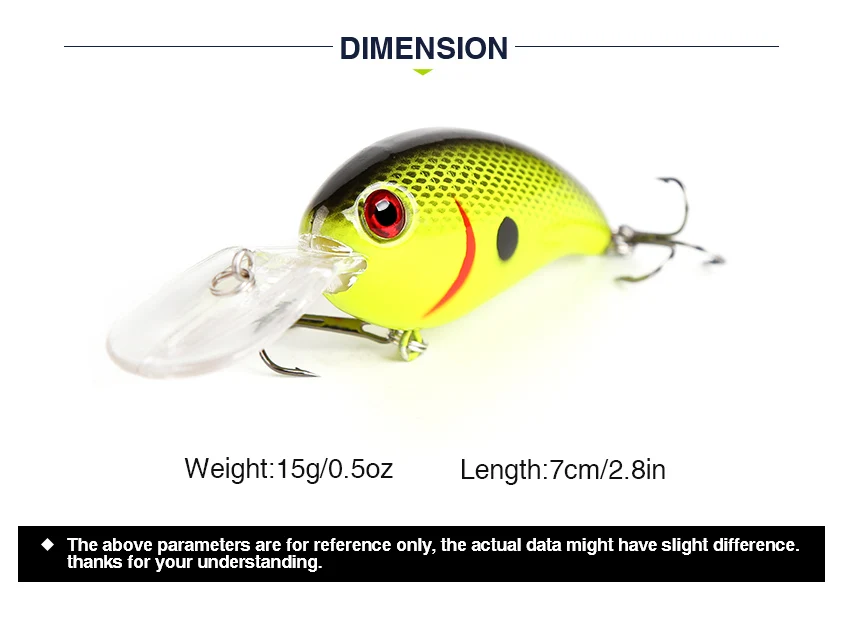 Crankbait Рыболовная Приманка 7 см/2.8in 15 г/0,53 унций Thrill гром плавающая приманка для рыбалки погремушка звук воблер искусственный Жесткий 10 цветов