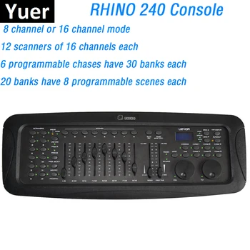 Newest RHINO 240 Disco DMX Controller DMX512 Dj DMX Console Equipments For Stage Party Wedding And Event Lighting Dj Controller 10pcs lot usb dmx controller usb martin lightjockey software 5 pin dj controller usb dmx interface disco lighting console