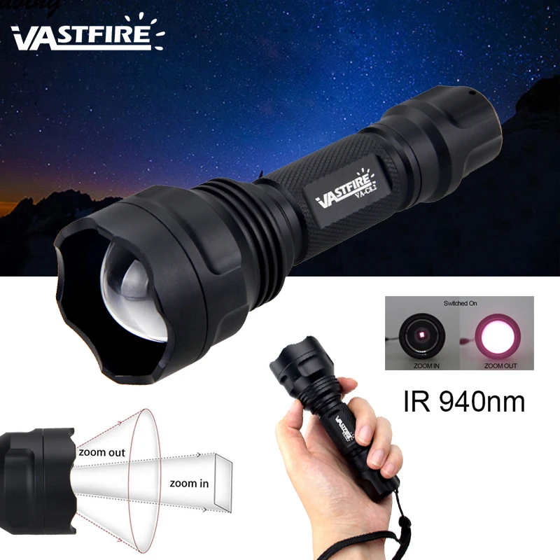 VASTFIRE IR 940nm 7 واط للرؤية الليلية الأشعة تحت الحمراء مصابيح ليد المكبرة التكبير الصيد مضيا ضوء لاستخدامها مع للرؤية الليلية جهاز