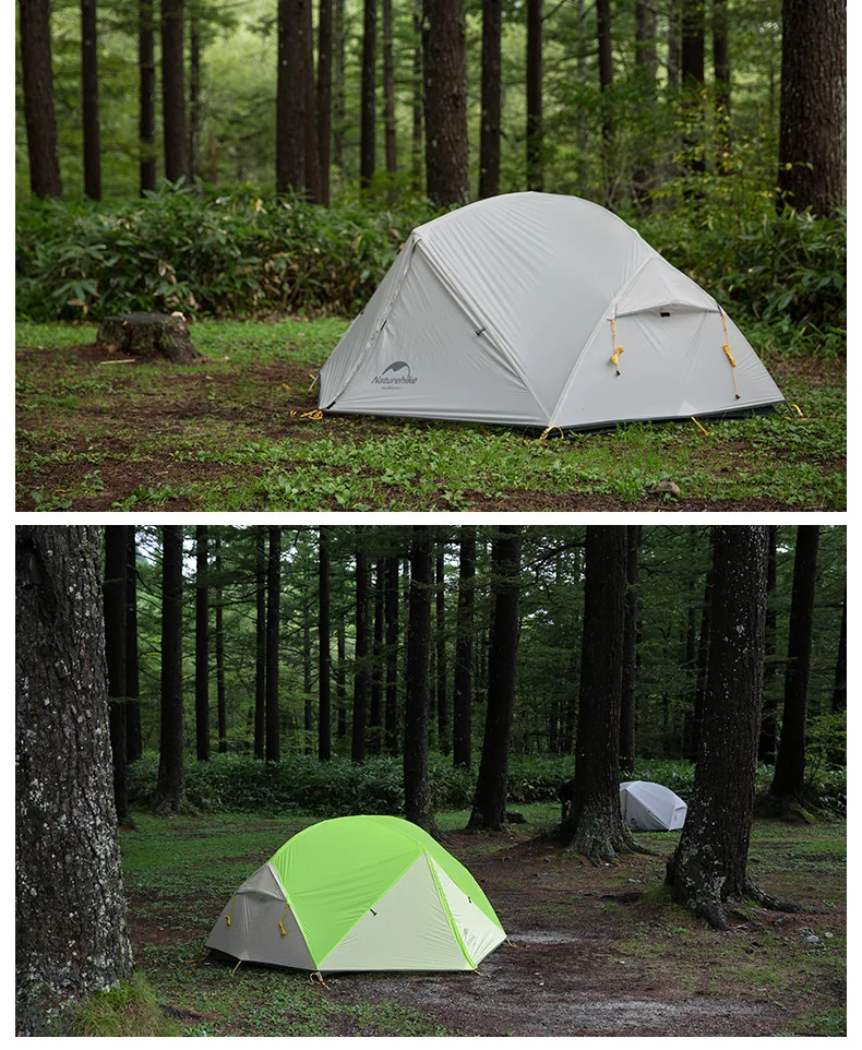 Tendas com Mat Temporada de Turismo Acampamento ao ar Naturehike 20d 2 Pessoa Tenda Ultraleve Livre Tenda à Prova d' Água Nylon Fabic 3 Caminhadas Livre 17 Ao Ar Livre Tenda À Prova D'