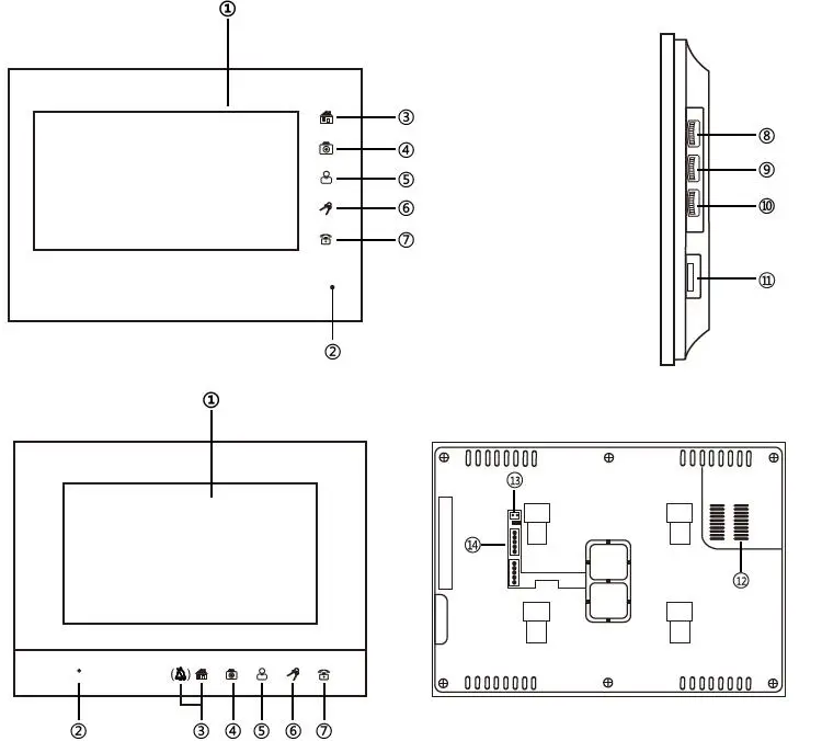 Rfid 2/3/4/6 мульти вызова кнопочный домофон для дома 16 Гб Видео Запись 7 "Цвет монитор видео-дверной звонок с Электрический дверной замок