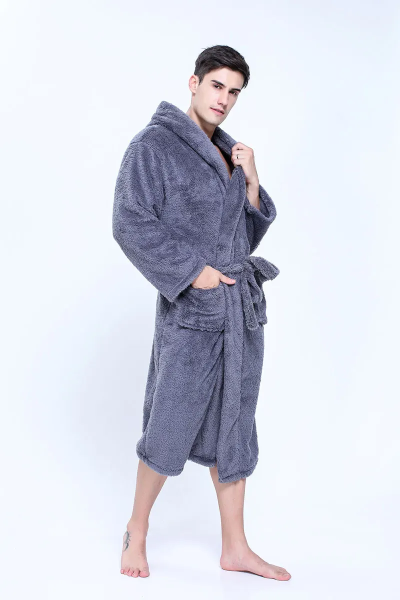 2018 Winter Lavender Print Flannel Warm Pajamas Women Sexy Towel Robe Soft Coral Fleece Bathrobe Sleepwear (19)
