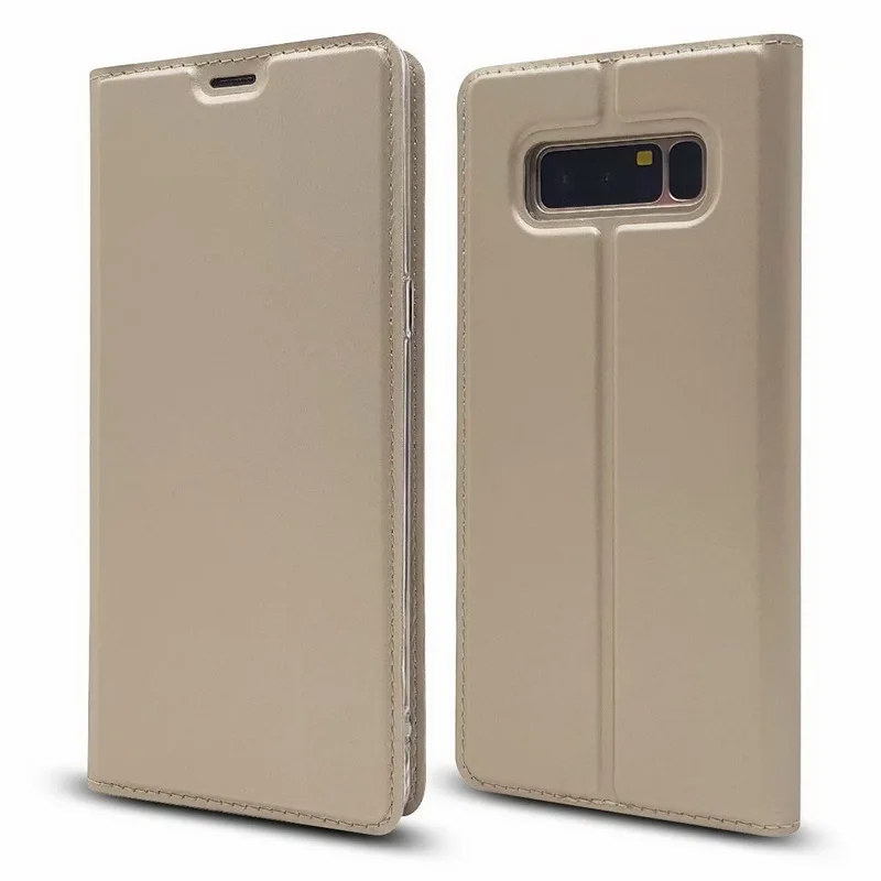 Для A3 A5 A6 A7 J5 J7 S7 S9 S8 Plus TPFIX Магнитный кожаный чехол-бумажник для samsung Galaxy note 10 ультратонкий деловой чехол - Цвет: Gold