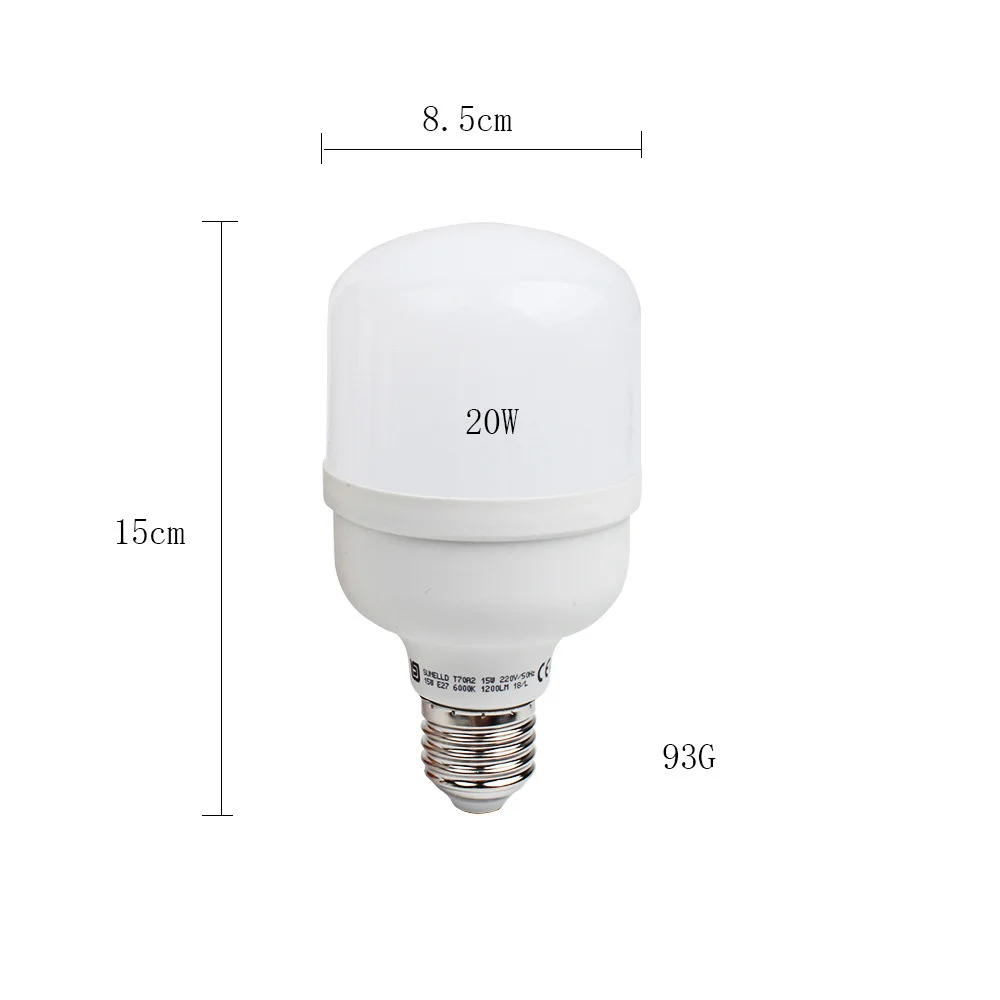 Светодиодный лампа E27 15 W 20 W 30 W 40 W 50 W Энергосберегающая лампада 6000 k холодный свет светодиодный светильники для наружного освещения праздник