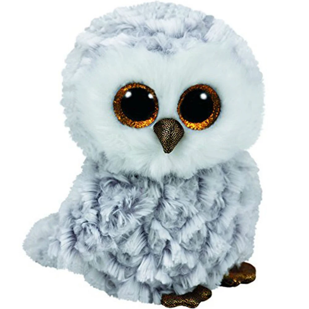 Ty Beanie Боос 6 ''15 см Owlette серый сова плюшевые регулярные мягкие большой-eyed чучело птица коллекция игрушка кукла