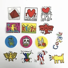 14pcs keith haring Mixed Stickers For Snowboard Laptop Luggage Car Fridge Car Styling Vinyl Decal Home