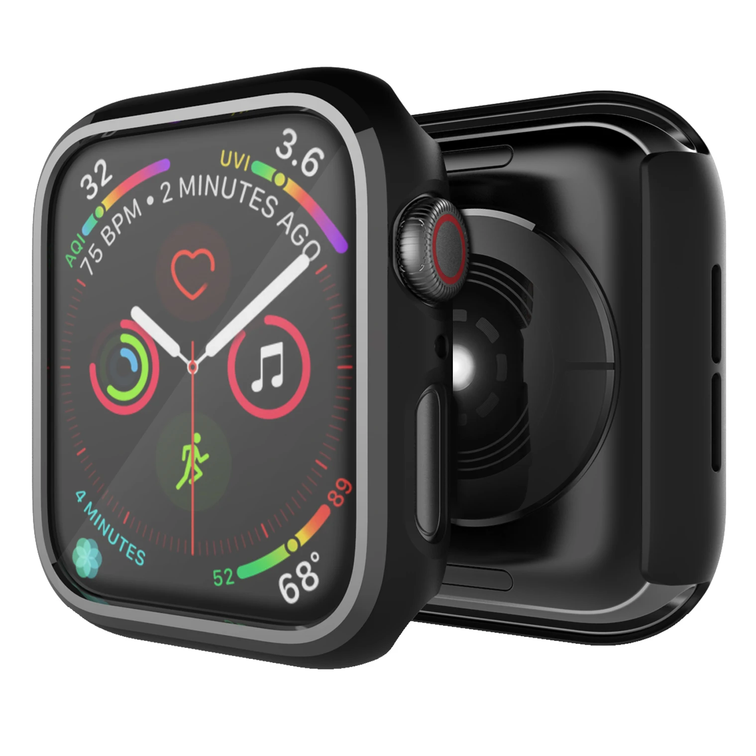 Бампер для apple watch series 1 2 3 4 5 PC чехол тонкий iWatch тонкая защитная пластиковая черная